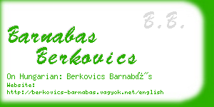 barnabas berkovics business card